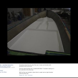 Attachment of floor pan (sole) to hull that will be bonded to the the hull.  Picture is credited to Les Lampman.
