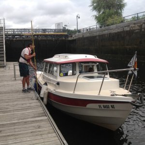 Measuring My Air Draft on the Lachine Canal