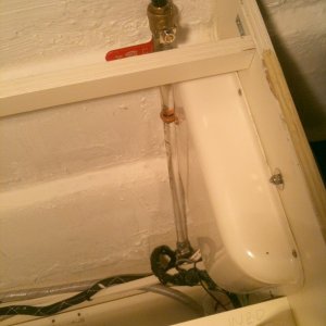 Water Tank site gauge. Installed to the port of the water pump, below rear seat (CD-25').