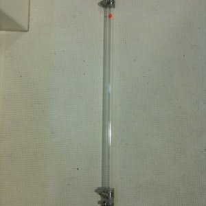 Water Tank site gauge. Installed behind water pump.