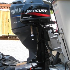 This Merc 4hp is for our dinghy, but could help if the main engine were to falter.  It pushes our 22 quite well.