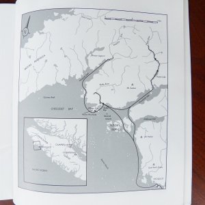 Here is a map of the area north of Kyuquot Sound (from a hiking book).  The inlets were filled with smoke, so we will have to go back again to explore those areas.  And now that I know that Kyuquot doesn't have gas, I'll take another 10 gallons.