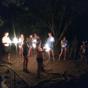 Fire restrictions were in place and no campfires were allowed. We had sparkles though. Happy 4th America!!!