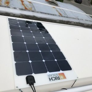 100w flexible solar panel; not permanently installed.