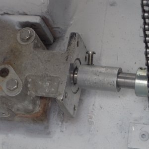 P6130050 "Take Me To The Volcano"  Right-angle gear drive from crank chain to prop shaft.