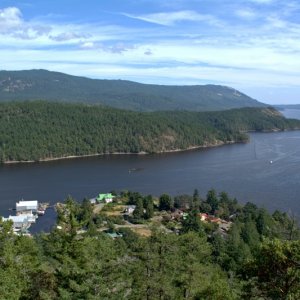 Looking down on Genoa Bay