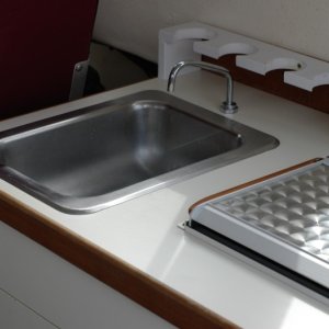 (Spirit) Sink, Wallas Stove, and 110 outlet