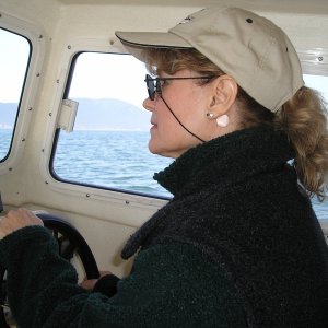 Captain Jo on the maiden cruise