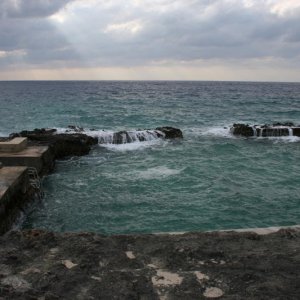 sea pool in rough water
