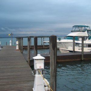 Secure mooring in Drummond Island Yacht Haven. A very accomodating marina.