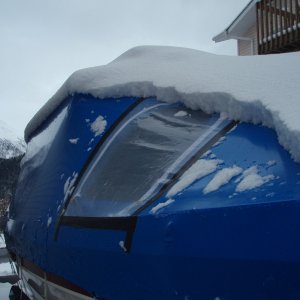 Shrink wrapped with door for winter project access