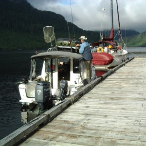 at Ocean Falls marina