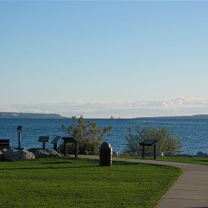 Paul Tregurtha 1013 ft between Mackinac and Round Islands