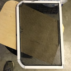 Aft window screen and plywood pattern