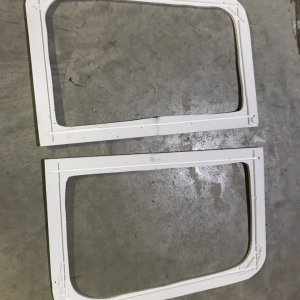 Screen frame with center material cut out.