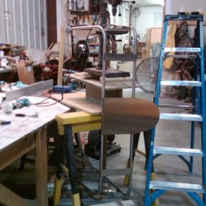 drilling holes in arch with Rube Goldberg