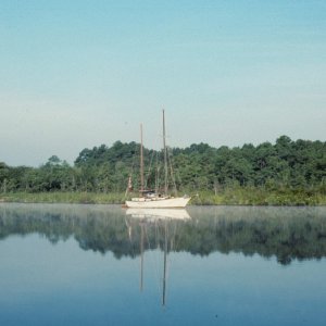 Sloop near West Neck Creek entrance-2