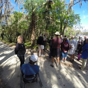 Nature talk beside the hiking trail.