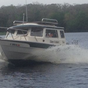 Blues Cruiser cruisin\' the River with guests aboard.