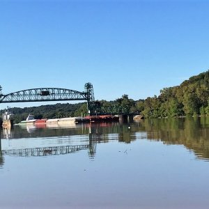 Tow under Hardin Bridge.