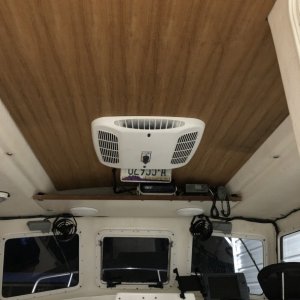 I had Wefings install the A/C.. the roof on the 04 cd25 is not cored and only 1/4? thick. So we used 2 1/4? sheets of exterior plywood and 1) 1/4? sheet of teak plywood. Now the roof is 1? thick very much able to support the A/C