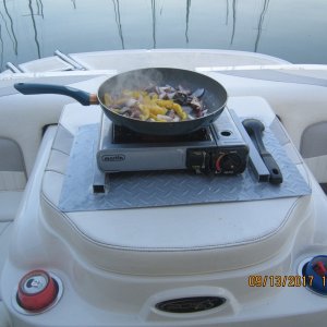 Portabella burgers at Kincardin Yacht Club