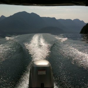 motoring up Homfray Channel, Desolation Sound