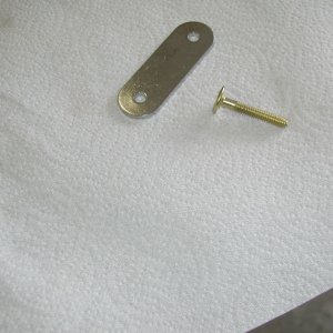 Parts for overhead shelf fix.
Bolt is flat headed "toilet bolt"