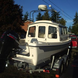 New light will be mounted under the radar to illuminate the cockpit.  Yep, thats a red Dodge hooked up to her!