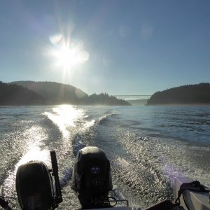 Leaving Deception Pass, heading out into the Strait