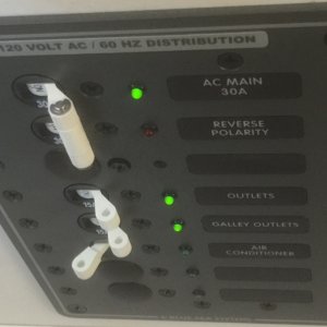 Shore power distribution panel