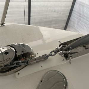 there was a section of gelcoat  between roller and windlass that needed protection from chain run