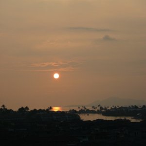 (orfelia) Volcanic smog (VOG) sunset