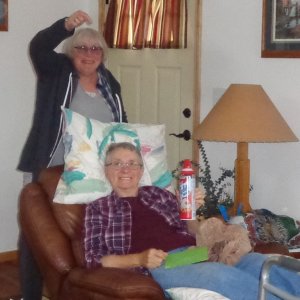 Media 'Beth (Sensei) and Roger bring Ruth a can of whipping cream - and thanks for the cupcakes, too!' in album 'C-Dory Painted by Robbin -
such a nice gift, Thank you!'