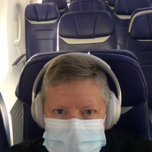 Flying to TX July 2 2020.  Note that states begin to implement shutdowns because of the Covid spread on March 15th 2020...notice the empty seats behind me.
