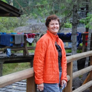 Lisa touring Camp Malibu, Princess Louisa Inlet, BC