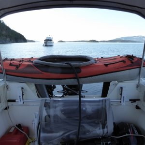 Setting up the kayak.