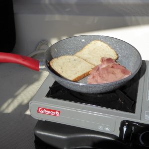 People sometimes ask me, "Mike, what do you eat for breakfast while boating?".  I often respond, "People, I usually prefer some form of processed pork for breakfast"