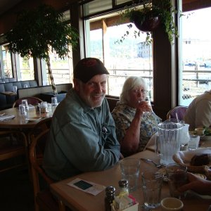 Dave (PLAN C) and his niece 
with Nancy (JACARI MARU)