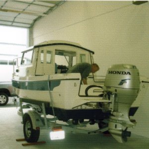 July 2006:  Inside the storage unit. Sure beats that steep driveway!