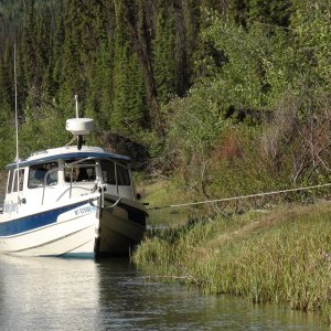 First night tie up 103 miles down river