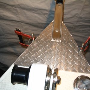 Alum diamond plate, bow protector Glued down with a bead of 5200