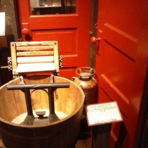 At one time this was state of the art washing machine. It is located at the Ile Of Wright museum in Smithfield VA.