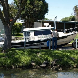 "Dora Jean" launches as the rest of us leave the harbor.
