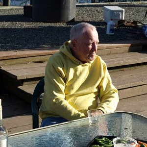 Donald, David's father contemplating surgery the day after the cruise ends.