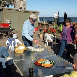 Steve (Dora Jean) find the shrimp almost gone.  That's what he gets for going fishing.