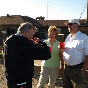 Russ and Theresa (Whale Watcher II) can't believe these people can eat so much.  (We hadn't even started)