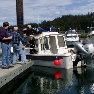 Clara pivoting around Barry's arm