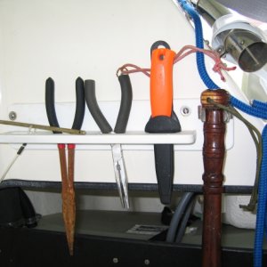 Starboard tool/lure holder.