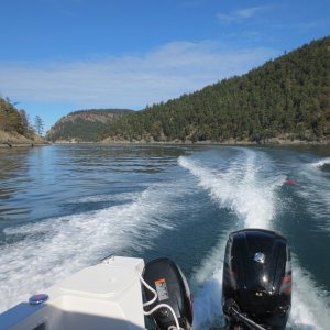 Passing through Willow Island and Blakely Island